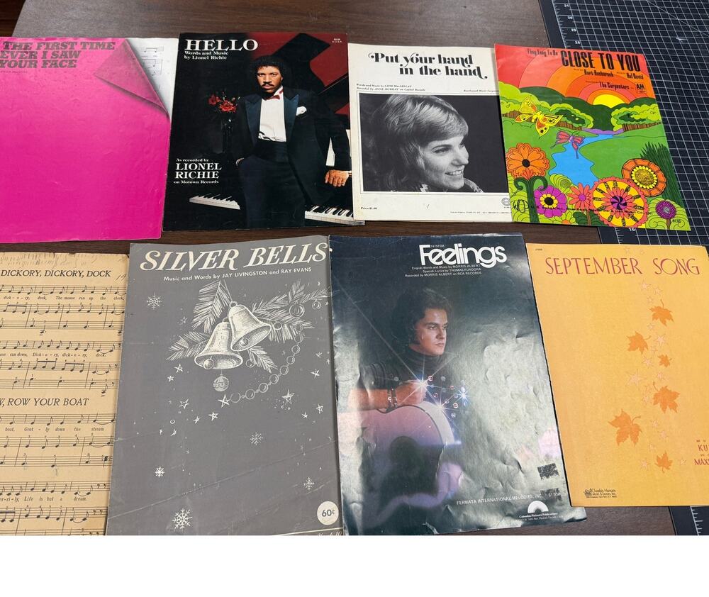 Vintage Sheet Music Popular Songs Lionel Richie Feelings Silver Bells Lot 8